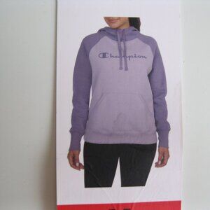 Champion Ladies Logo Two-Tone Fleece Pullover Hoodie Smoked Lilac (purple) M
